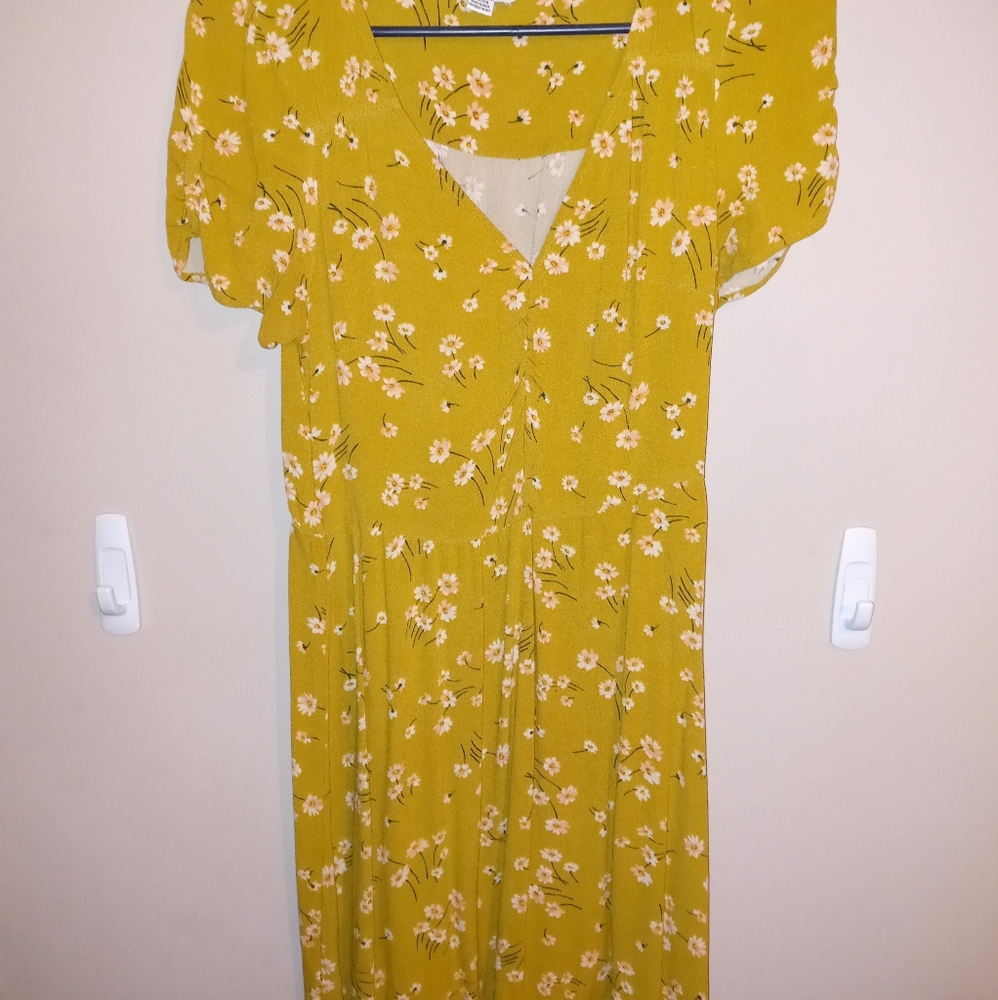 Olive floral dress